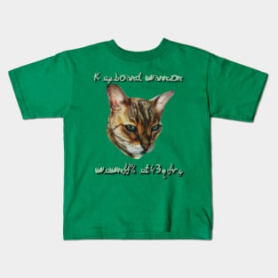 keyboard warrior cat has stuff to say Kids T-Shirt